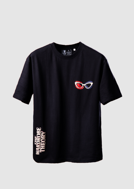 Black t-shirt with graphic design and text with Puff designs tha are trending