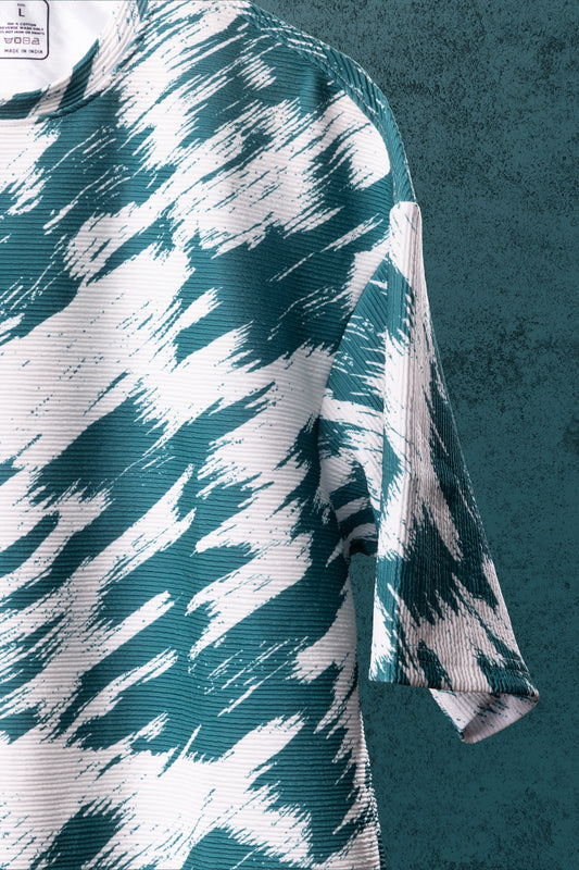 Brush Rush – Oversized Abstract Popcorn Cotton T-Shirt