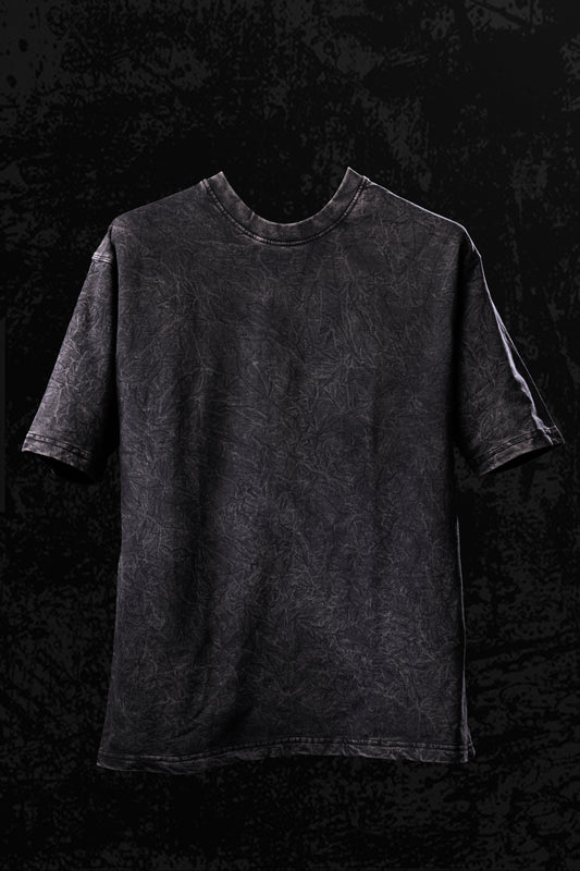 Acid Drift – Vintage Black Acid Wash Oversized Unisex T-Shirt