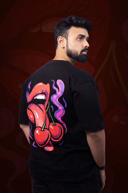 Cherry Trap – Oversized Unisex Puff Print Streetwear T-Shirt