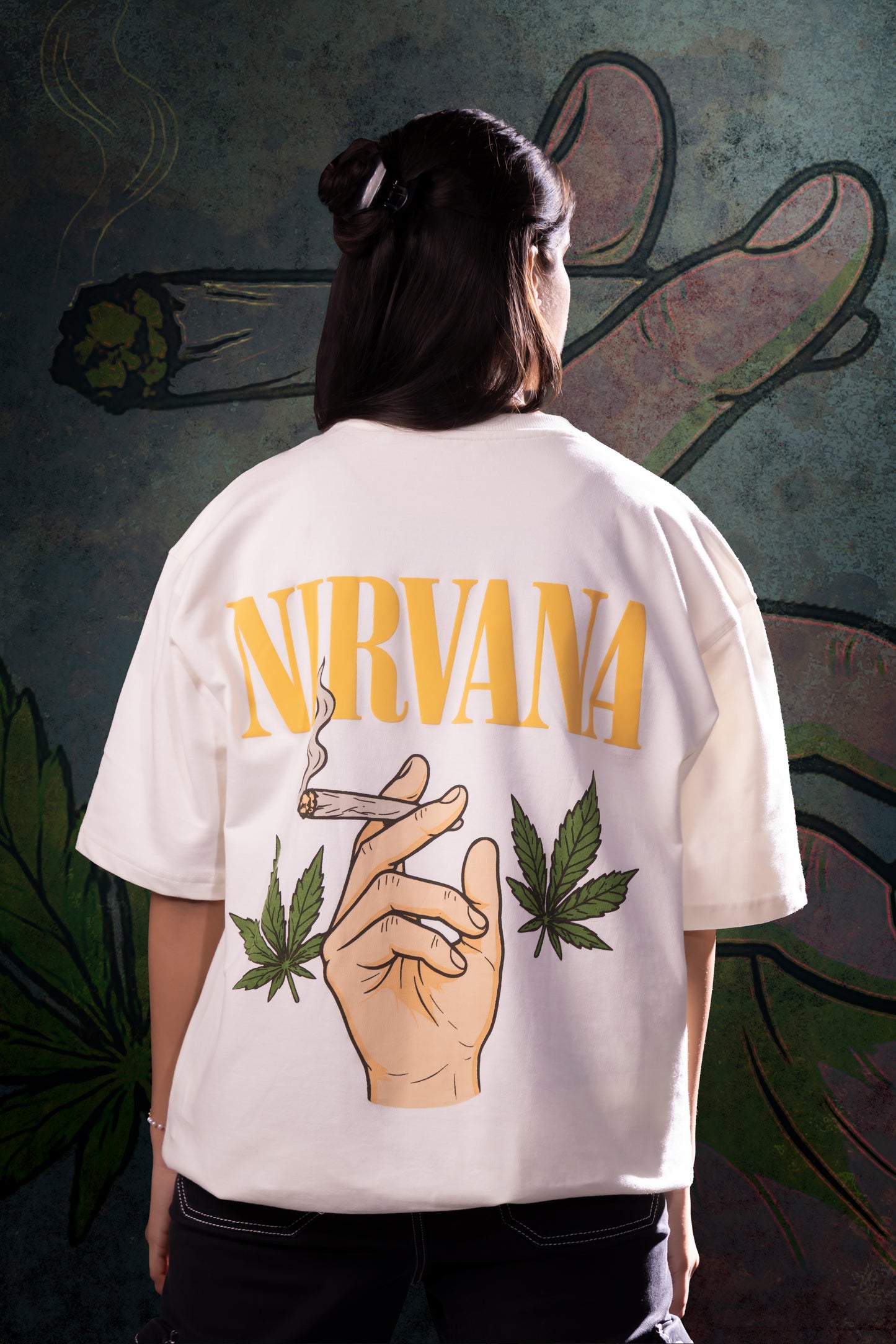 Roll & Rise – Oversized Unisex Puff Print T-Shirt