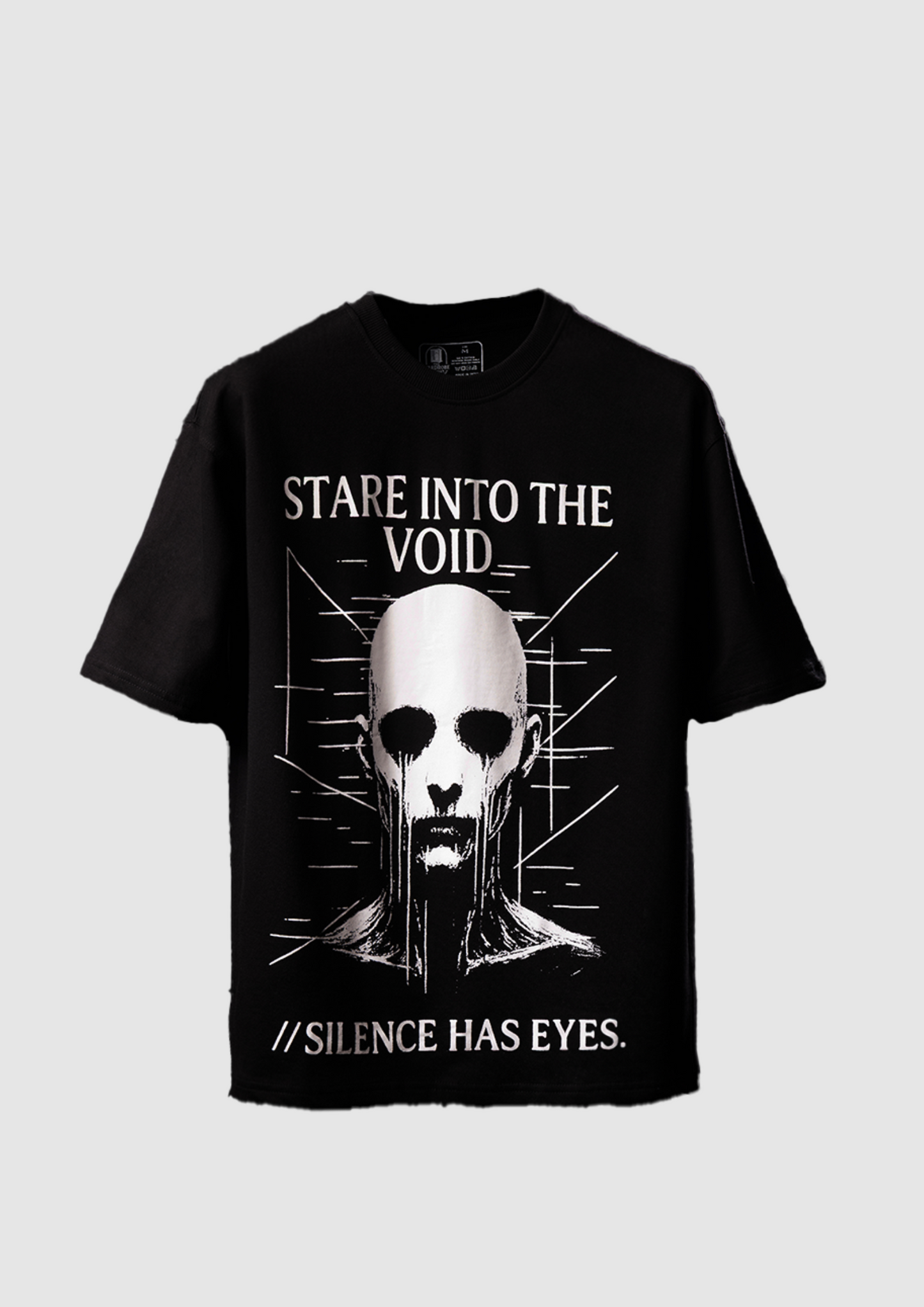Eyes of Silence – Oversized Unisex Horror-Inspired Streetwear T-Shirt